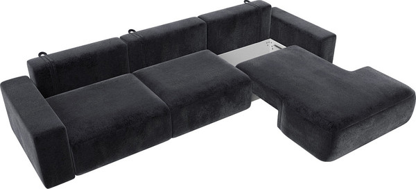 Изображение товара Диван угловой Лига Диванов Лига-036 НПБ Классик Лонг правый / 127803 (велюр Tower 11 темно-серый)