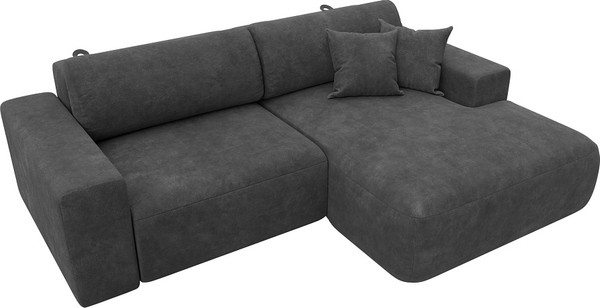 Изображение товара Диван угловой Лига Диванов Лига-036 НПБ Классик правый / 127725 (велюр Brut 16 темно-серый)