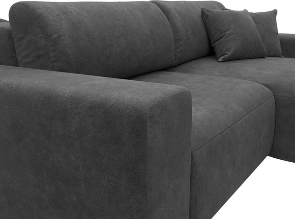 Изображение товара Диван угловой Лига Диванов Лига-036 НПБ Классик правый / 127725 (велюр Brut 16 темно-серый)