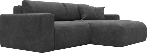 Изображение товара Диван угловой Лига Диванов Лига-036 НПБ Классик правый / 127725 (велюр Brut 16 темно-серый)
