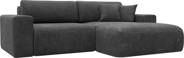 Изображение товара Диван угловой Лига Диванов Лига-036 НПБ Классик правый / 127725 (велюр Brut 16 темно-серый)