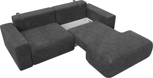 Изображение товара Диван угловой Лига Диванов Лига-036 НПБ Классик правый / 127725 (велюр Brut 16 темно-серый)