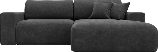 Изображение товара Диван угловой Лига Диванов Лига-036 НПБ Классик правый / 127725 (велюр Brut 16 темно-серый)