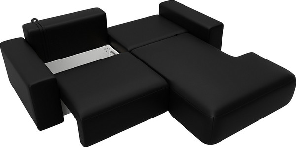 Изображение товара Диван угловой Лига Диванов Лига-036 НПБ Классик правый / 127732 (экокожа Grifon 18 черный)