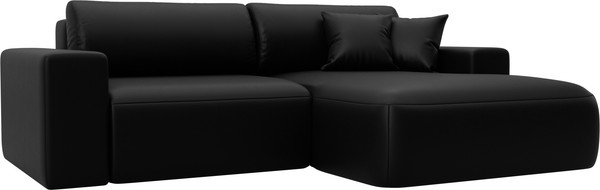 Изображение товара Диван угловой Лига Диванов Лига-036 НПБ Классик правый / 127732 (экокожа Grifon 18 черный)