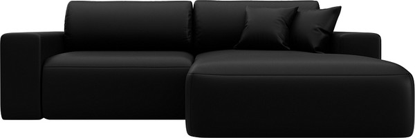 Изображение товара Диван угловой Лига Диванов Лига-036 НПБ Классик правый / 127732 (экокожа Grifon 18 черный)