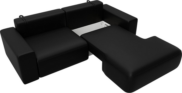 Изображение товара Диван угловой Лига Диванов Лига-036 НПБ Классик правый / 127732 (экокожа Grifon 18 черный)