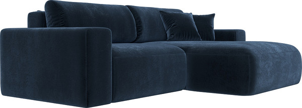 Изображение товара Диван угловой Лига Диванов Лига-036 НПБ Классик правый / 127736 (велюр Tower 13 синий)