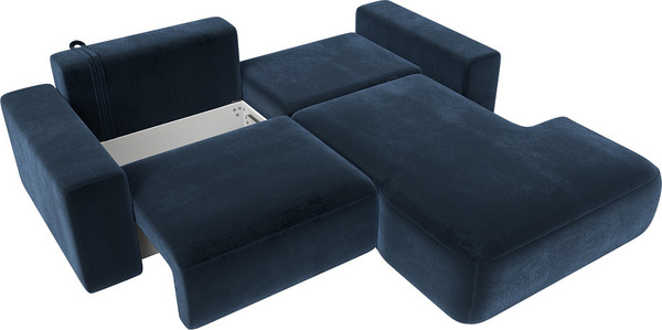 Изображение товара Диван угловой Лига Диванов Лига-036 НПБ Классик правый / 127736 (велюр Tower 13 синий)