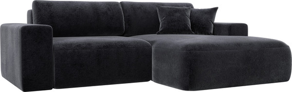 Изображение товара Диван угловой Лига Диванов Лига-036 НПБ Классик правый / 127743 (велюр Tower 11 темно-серый)