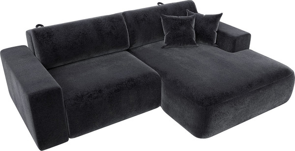 Изображение товара Диван угловой Лига Диванов Лига-036 НПБ Классик правый / 127743 (велюр Tower 11 темно-серый)