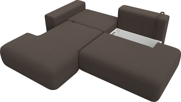 Изображение товара Диван угловой Лига Диванов Лига-036 НПБ Модерн левый / 124698L (рогожка амур коричневый)