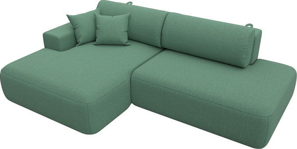 Изображение товара Диван угловой Лига Диванов Лига-036 НПБ Модерн левый / 124699L (рогожка амур зеленый)