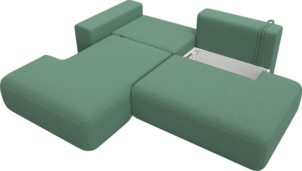 Изображение товара Диван угловой Лига Диванов Лига-036 НПБ Модерн левый / 124699L (рогожка амур зеленый)