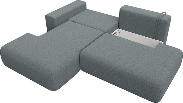 Изображение товара Диван угловой Лига Диванов Лига-036 НПБ Модерн левый / 124700L (рогожка амур серый)