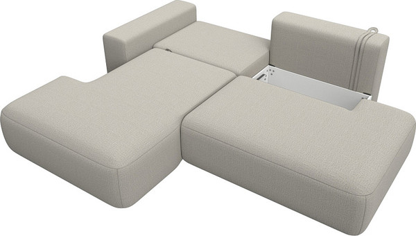 Изображение товара Диван угловой Лига Диванов Лига-036 НПБ Модерн левый / 125472L (рогожка амур бежевый)