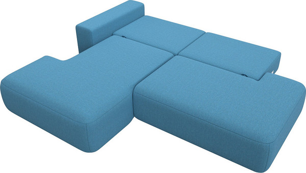 Изображение товара Диван угловой Лига Диванов Лига-036 НПБ Модерн левый / 125473L (рогожка амур голубой)