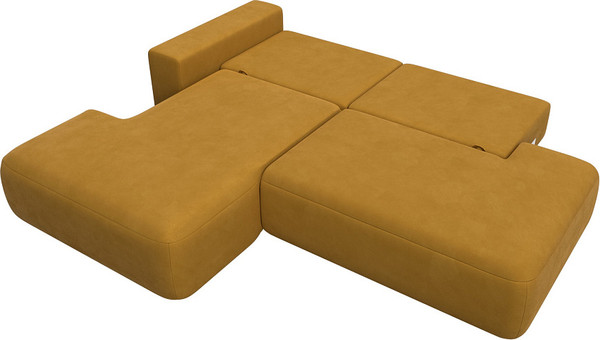 Изображение товара Диван угловой Лига Диванов Лига-036 НПБ Модерн левый / 127764L (велюр Brut 10 желтый)