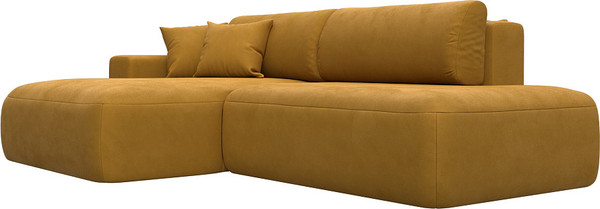 Изображение товара Диван угловой Лига Диванов Лига-036 НПБ Модерн левый / 127764L (велюр Brut 10 желтый)