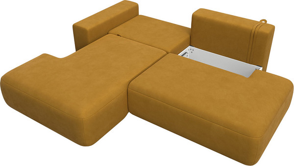 Изображение товара Диван угловой Лига Диванов Лига-036 НПБ Модерн левый / 127764L (велюр Brut 10 желтый)