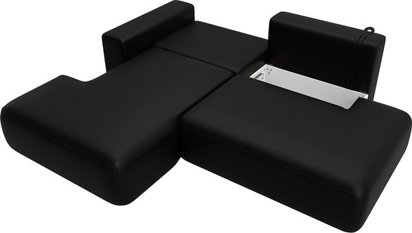 Изображение товара Диван угловой Лига Диванов Лига-036 НПБ Модерн левый / 127772L (экокожа Grifon 18 черный)