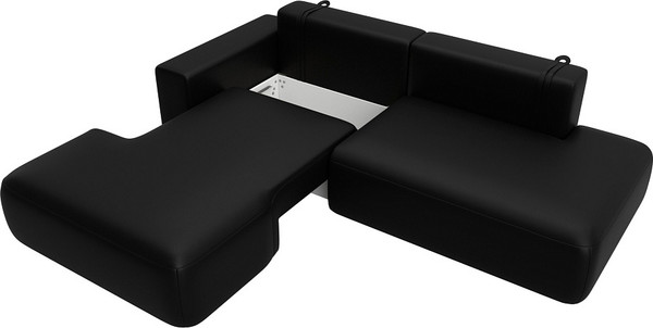 Изображение товара Диван угловой Лига Диванов Лига-036 НПБ Модерн левый / 127772L (экокожа Grifon 18 черный)