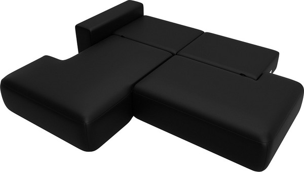 Изображение товара Диван угловой Лига Диванов Лига-036 НПБ Модерн левый / 127772L (экокожа Grifon 18 черный)