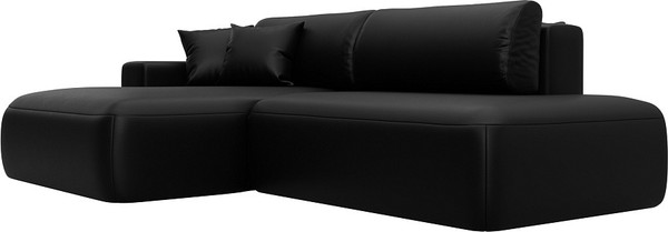 Изображение товара Диван угловой Лига Диванов Лига-036 НПБ Модерн левый / 127772L (экокожа Grifon 18 черный)
