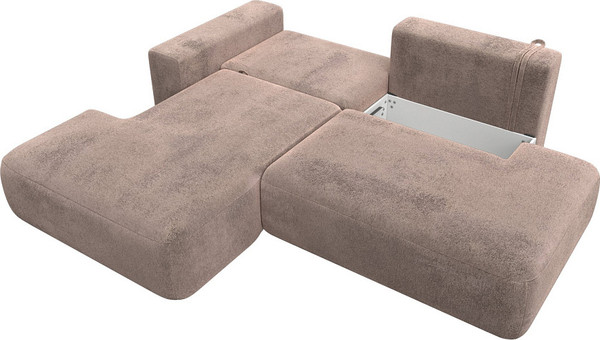 Изображение товара Диван угловой Лига Диванов Лига-036 НПБ Модерн левый / 127775L (велюр Tower 05 бежевый)