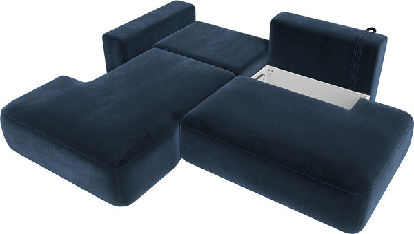 Изображение товара Диван угловой Лига Диванов Лига-036 НПБ Модерн левый / 127776L (велюр Tower 13 синий)