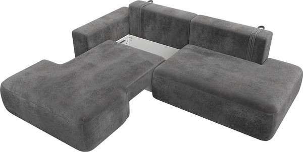 Изображение товара Диван угловой Лига Диванов Лига-036 НПБ Модерн левый / 127777L (велюр Tower 10 серый)