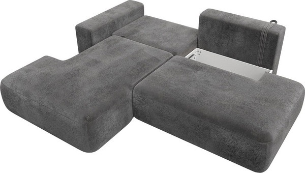 Изображение товара Диван угловой Лига Диванов Лига-036 НПБ Модерн левый / 127777L (велюр Tower 10 серый)