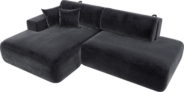 Изображение товара Диван угловой Лига Диванов Лига-036 НПБ Модерн левый / 127783L (велюр Tower 11 темно-серый)