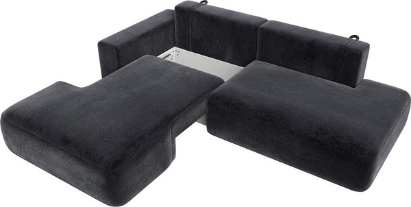 Изображение товара Диван угловой Лига Диванов Лига-036 НПБ Модерн левый / 127783L (велюр Tower 11 темно-серый)