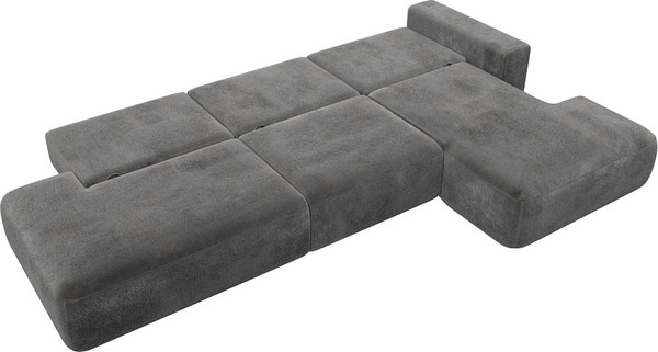 Изображение товара Диван угловой Лига Диванов Лига-036 НПБ Модерн Лонг правый / 127757 (велюр Tower 10 серый)