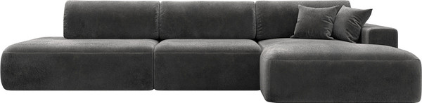 Изображение товара Диван угловой Лига Диванов Лига-036 НПБ Модерн Лонг правый / 127757 (велюр Tower 10 серый)
