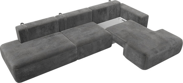 Изображение товара Диван угловой Лига Диванов Лига-036 НПБ Модерн Лонг правый / 127757 (велюр Tower 10 серый)
