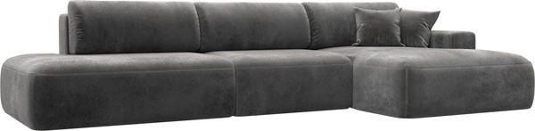 Изображение товара Диван угловой Лига Диванов Лига-036 НПБ Модерн Лонг правый / 127757 (велюр Tower 10 серый)