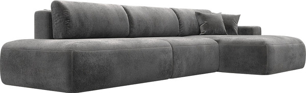 Изображение товара Диван угловой Лига Диванов Лига-036 НПБ Модерн Лонг правый / 127757 (велюр Tower 10 серый)