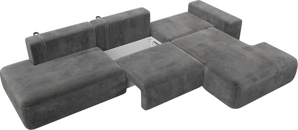 Изображение товара Диван угловой Лига Диванов Лига-036 НПБ Модерн Лонг правый / 127757 (велюр Tower 10 серый)