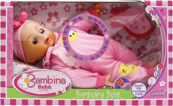 Изображение товара Пупс с аксессуарами Bambina Bebe BD348N-1 (розовый)