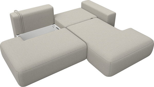 Изображение товара Диван угловой Лига Диванов Лига-036 НПБ Модерн правый / 125472 (рогожка амур бежевый)