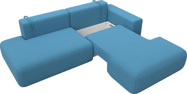 Изображение товара Диван угловой Лига Диванов Лига-036 НПБ Модерн правый / 125473 (рогожка амур голубой)