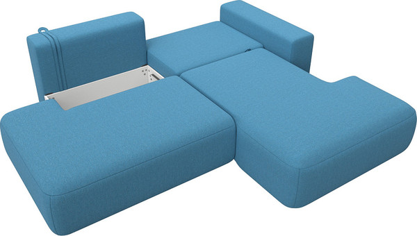 Изображение товара Диван угловой Лига Диванов Лига-036 НПБ Модерн правый / 125473 (рогожка амур голубой)
