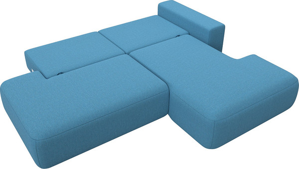 Изображение товара Диван угловой Лига Диванов Лига-036 НПБ Модерн правый / 125473 (рогожка амур голубой)