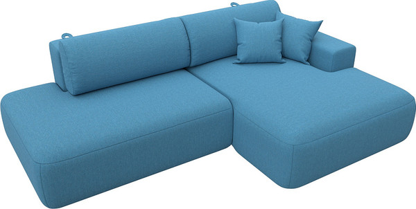 Изображение товара Диван угловой Лига Диванов Лига-036 НПБ Модерн правый / 125473 (рогожка амур голубой)