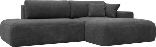 Изображение товара Диван угловой Лига Диванов Лига-036 НПБ Модерн правый / 127765 (велюр Brut 16 темно-серый)