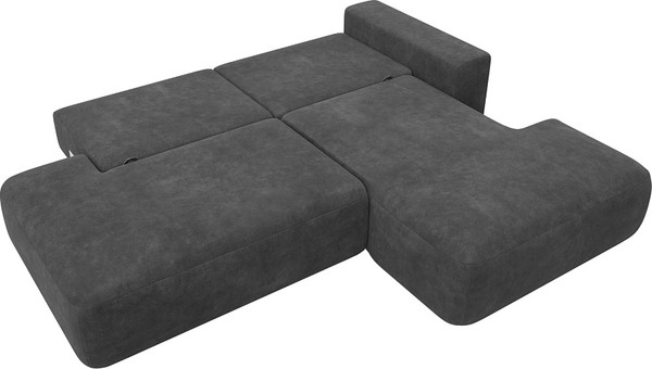 Изображение товара Диван угловой Лига Диванов Лига-036 НПБ Модерн правый / 127765 (велюр Brut 16 темно-серый)