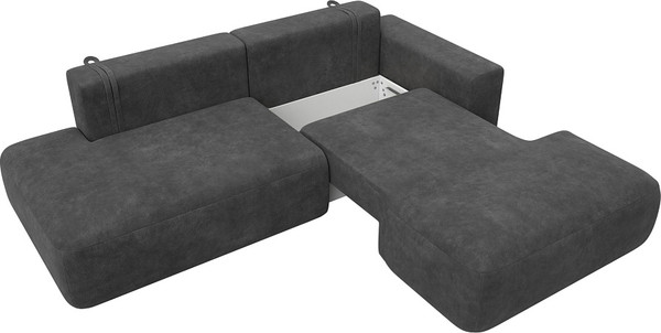 Изображение товара Диван угловой Лига Диванов Лига-036 НПБ Модерн правый / 127765 (велюр Brut 16 темно-серый)