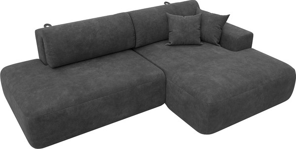 Изображение товара Диван угловой Лига Диванов Лига-036 НПБ Модерн правый / 127765 (велюр Brut 16 темно-серый)